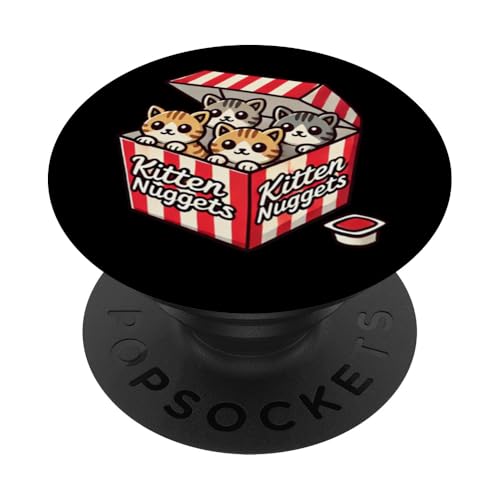 Nuggets de gatito divertidos y lindos juegos de palabras de comida para amantes de los gatos Nuggets de pollo PopSockets PopGrip Intercambiable
