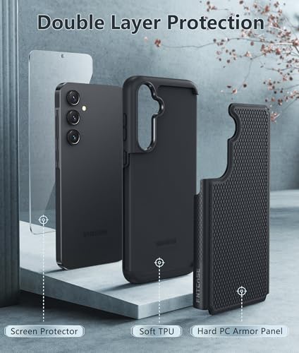 Image of FNTCASE for Samsung Galaxy A35-5G Case: A55-5G Dual Layer Protective Heavy Duty Cell Phone Cover Shockproof Rugged with Non Slip Textured Back - Military Protection Bumper Tough - 2024, 6.6 inch