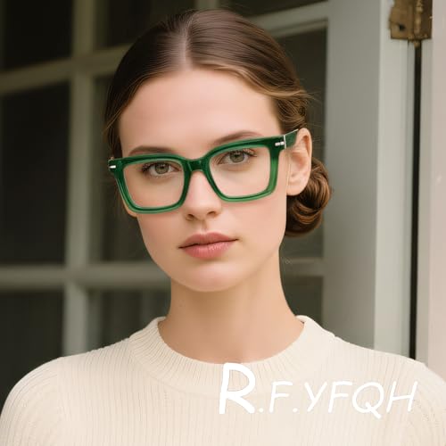 Image of Blue Light Blocking Glasses for Women Men, Square Thick Frame Anti Eyestrain & UV Glare JF6218