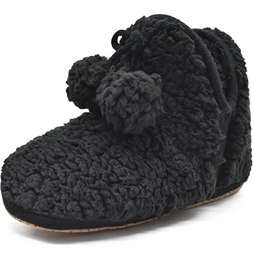 COFACE Zapatillas de piel de cordero para mujer, zapatillas de invierno cálidas de felpa para niñas, con forro mullido, pantuflas acogedoras, color negro 41-42, Todo negro., 41/42 EU Cover