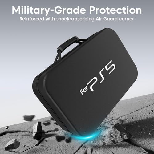 Image of Sounce Premium Polyester Dual Controller Hard Carry Case for PS5, PS4, Xbox, and iPega Controllers - Shockproof Travel Storage Bag with 3-Layer Protection, Accessory Pocket & Handle