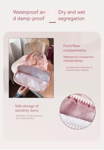 Sac de voyage étanche robuste et polyvalent rose 11.2 pouces