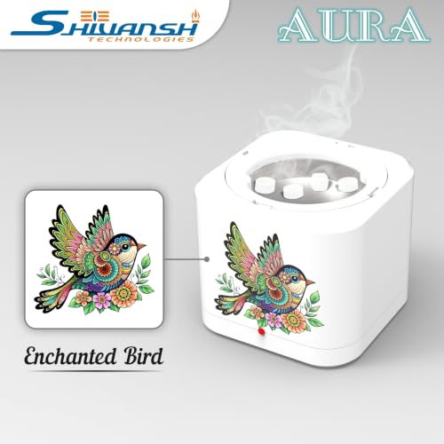 Image of Shivansh Technology Incense Holder Electric Kapoor Dani Camphor Diffuser Burner for Home | Karpuram Bakhoor Oud Aroma Oil & Dhoop Machine | Essential Oil Diffuser for Home (White) (Enchanted Bird)