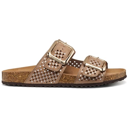 Sandales plates Geox D Brionia R C pour femme en cuir confort casual