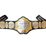 TNA Wrestling Heavyweight Championship Belt, Adult Size Replica, Black and Gold Premium Title Belt with 2MM Brass Plates for Display, Collectors and Cosplay