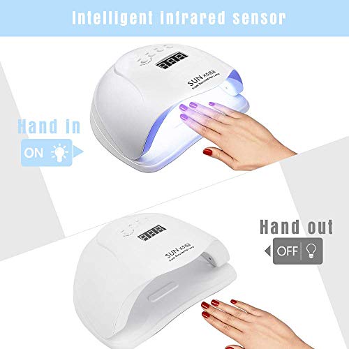 MAYCREATE ® LED UV Nail Lamp Gel Polish Curing 150W Professional Polish Manicure Pedicure Nail Dryer Light with 5 Timer Setting, Auto-Sensor for Manicure/Pedicure, Home and... - Image 2