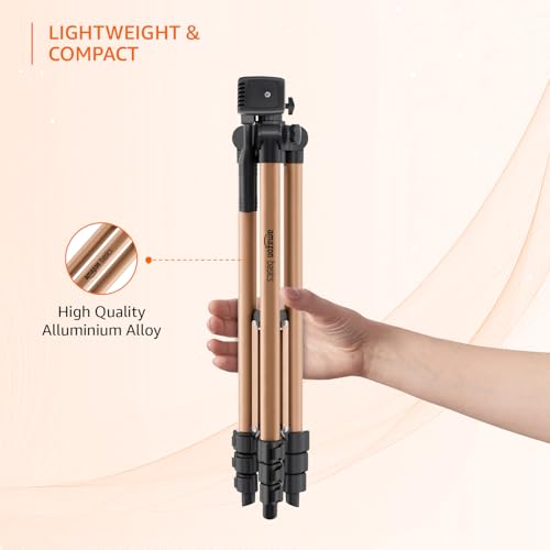 AMAZONBASICS Lightweight 41-134cm Tripod with Mobile Holder & Carry Bag | for All Camera/Go pro/Smartphones| Copper 2 41VRSKti1+L