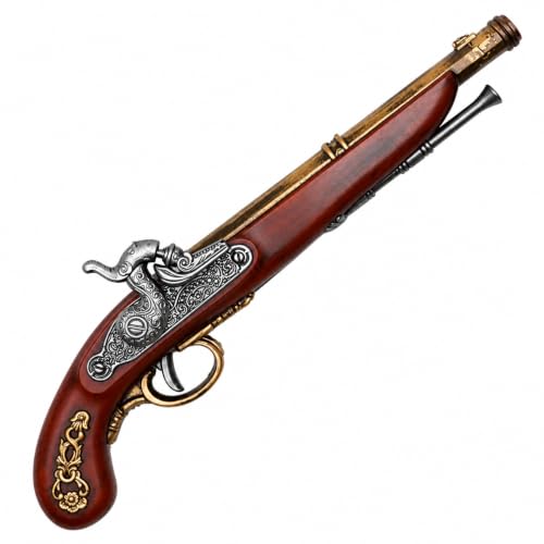 17th & 18th Century Italian Flintlock Collectible Foam Gun Replica for Cosplay Display Prop, Halloween Costume Accessory, Collectible Gift