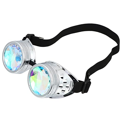 FOMIYES Steampunk Kaleidoscope Goggles Led Lights Rave Glasses for Parties Stylish Accessory for Adults Boys and Girls