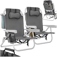 tectake® Chaise pliante Chaise Plage Fauteuil Camping, Cadre en Aluminium inoxydable, Dossier tectake® Chaise pliante Chaise Plage Fauteuil Camping, Cadre en Aluminium inoxydable, Dossier
