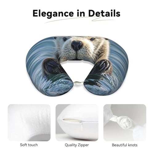 Almohada de espuma viscoelástica para cuello viaje U miniatura 4