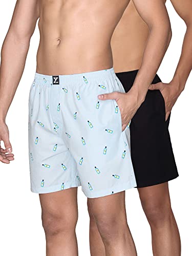 Image of XYXX Men's Surf & Pace Super Combed Cotton Boxer Shorts (Pack of 2)