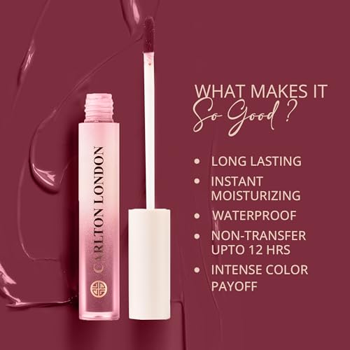 Image of Carlton London Liquid Matte Chuffed Kiss Mocha Me Lipsticks |Enriched with Vitamin E, Avocado Oil | Matte Finish, Non-Sticky and Non-Drying | Upto 12 Hrs- 3ML (Taupe Mauve)