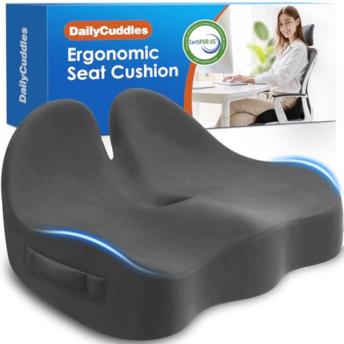 DailyCuddles Seat Cushion, Chair Cushions, Memory Foam Office Chair Cushion