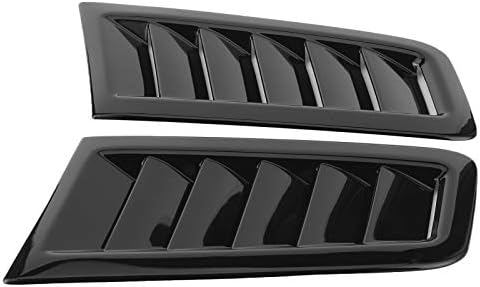Estink 2PCS Universal Car Hood Vents ABS Carbon Fiber Look Scoop Bonnet Air Intake Cover Gloss Black for Most Vehicles Sedan SUV Truck