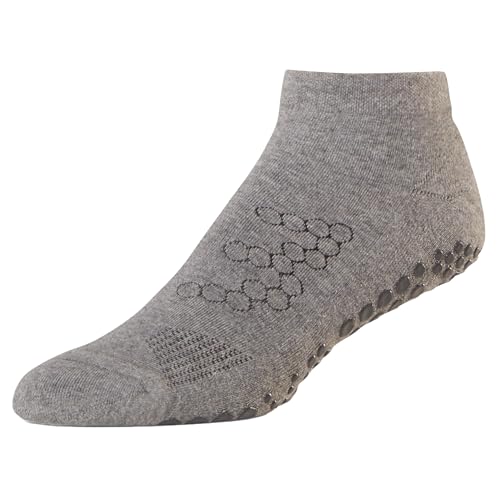Image of Base 33 Low Rise Grip Socks for Men | Pilates Socks with Non-Slip Hex Grip Sole, Organic Cotton Blend, Quick-dry Yarn, Arch Support, Wear for Yoga, Barre, Training