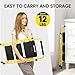 TICONN 3 Step Ladder, Heavy Duty Foldable Step Stool, Portable Steel Folding Stool for Household Garage Storage (Yellow)