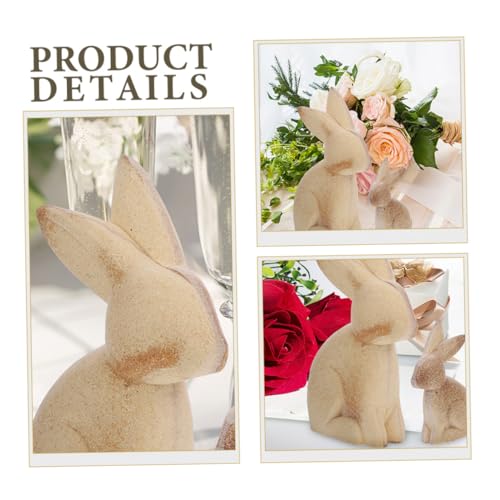 Lapin miniature en bois brut SHINEOFI : kit de 4 décorations de table de fêtes à peindre - 5