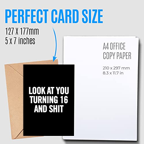 Funny 16Th Birthday Card For Men Or Women With Envelope | Joke Card For Someone Who Is Turning 16 Years Old | Original And Unique Present Idea For Son, Daughter. #TOP3