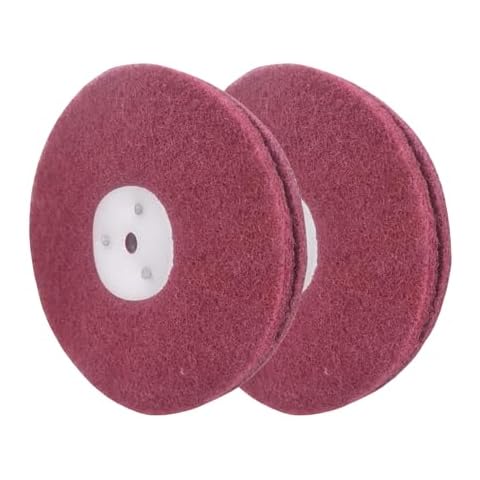 PURUI 6 Inch x 2 Section Non Woven Polishing Wheel for Bench Grinder with 10MM Arbor Hole Medium Hardness 2Pack Cover