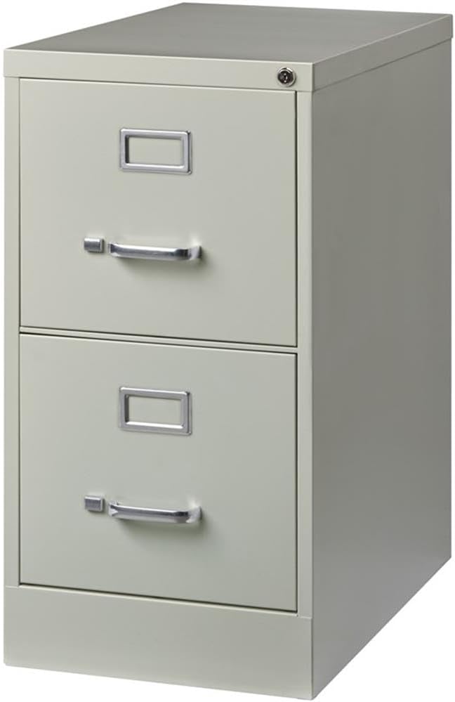 Hirsh 25-in Deep Metal 2 Drawer Letter Width Vertical File Cabinet Light Gray