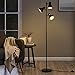 Produktbild Retro Stehlampe - E27 Stehleuchte mit 3 Schwenkbare Lampe, Max. 40W Birne und Fußschlter, Schwarz-Gold, 160cm Metall Standlampe für Lesezimmer Schlafzimmer Büro