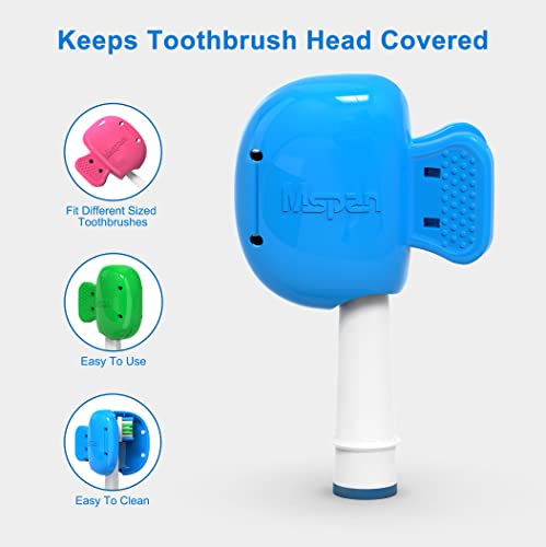mspan toothbrush head cover cap tooth brush travel case protector plastic clip compatible with manual amp electric toothbrush for adults kids - 2 packs
