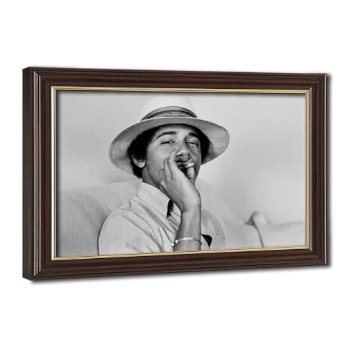 Toile Barack Obama fumant pour habiller un mur vide sans percer