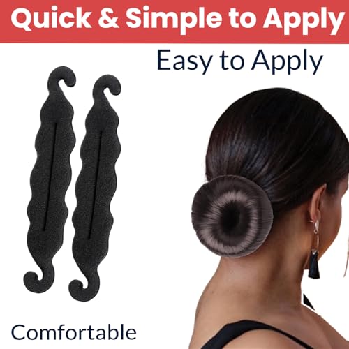Image of TEMPERIA (2pcs) Hair Bun & Puff Maker for Women & Girls - Hairstyle Accessories for Buns, Juda, French Twists & Updos - Modern Bun, Hair Bump Up & Puff Clips & Styling Tools