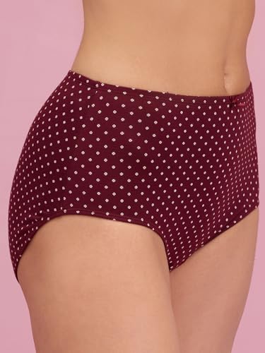 Image of NYKD by Nykaa Cotton Stretch High Rise Full Brief Panty | Everyday Comfort | with N-Fresh Technology that Keeps Bacteria and Odour Away Making You Feel Fresh - NYP104,Assorted 14,S