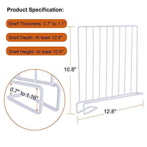 Kosiehouse Shelf Divider For Wood Closet, Sturdy Organizer Separator For Storage In Bedroom, Kitchen, Bathroom And Office Shelves, Easy Installation, Set Of 8 (Set Of 8) #TOP3