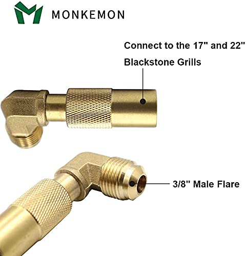 Monkemon Propane Elbow Adapter With Extension Hose, 12Ft Propane Quick Connect Hose Rv To Grill For Blackstone 17" And 22" Griddle, Lp Quick Connect Hose Rv Grill For Camp Chef Stove Portable Fire Pit #TOP6