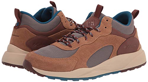 Columbia Men's Pivot Mid Waterproof Hiking Shoe, Wet Sand/Phoenix Blue, 9.5 Wide