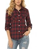 Occasioni adatte: Questo camicia donna quadri è una scelta per la vita quotidiana! Camicia donna flanella Ideale per la vita quotidiana, shopping, strada, ufficio di lavoro, scuola, casa, matrimonio, vacanza, spiaggia