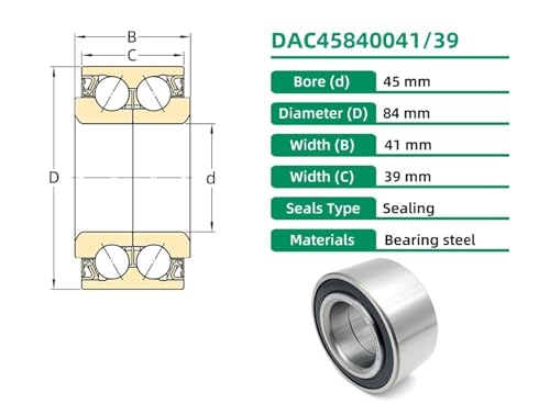 Roulement rigide à billes double rangée DAC45840041/39 haute charge - 3