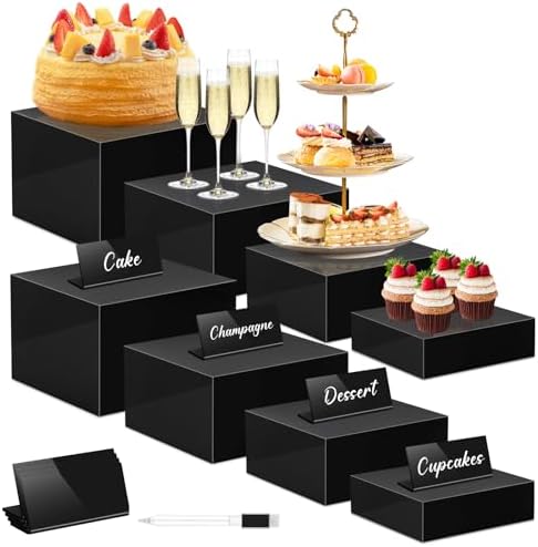 Amazon.com: Buffet Risers Set of 8 Acrylic Cube Display Stands Box ...