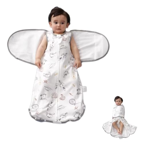 Image of Transition Swaddle Sleep Sack 3-6Months Baby Swaddle with Zipper-Infant Wearable Blanket for Boys and Girls-arm up Swaddle