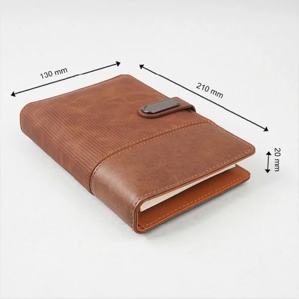 Image of NOW & IEVER Wireless charge Smart Premium A6 Brown diary with 16 GB Pendrive with Refillable Sheets, for Charging iOS Phone, Type-C and Android Charging