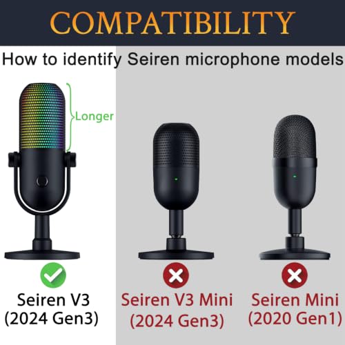 Image of SOULWIT 2Pcs Pop Filter for Razer Seiren V3 Chroma(2024 Gen3) - Black | Do Not Fit Seiren V3 Mini(2024 Gen3) Mircophones
