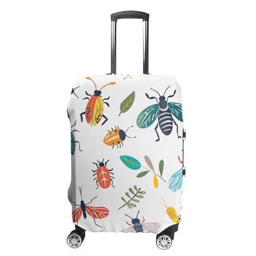 Bright Insect Pattern Luggage Cover, Washable Elastic Suitcase Cover Protector Fit 18-32 Inch Luggage