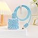 Glitter Electronic Organizer Set - Phone Charger Storage Cover, Cute Bling Case Bag With Cable Protector for iPhone, Soft Data Cord Saver, Cable Chomper (Blue)