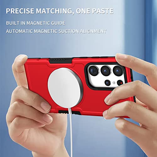 CCSamll Capa de telefone magnética para Samsung Galaxy S23 Ultra compatível com Magsafe, capa protet