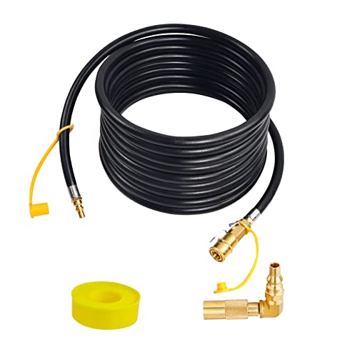 24 Ft Quick Connect Propane Hose For Rv To Grill,Rv Propane Quick Connect Hose,Low Pressure Rv Propane Hose With 1/4" Safety Shutoff Valve And 1/4" Male Full Flow Plug,Compatible With Elbow Adapter #TOP9