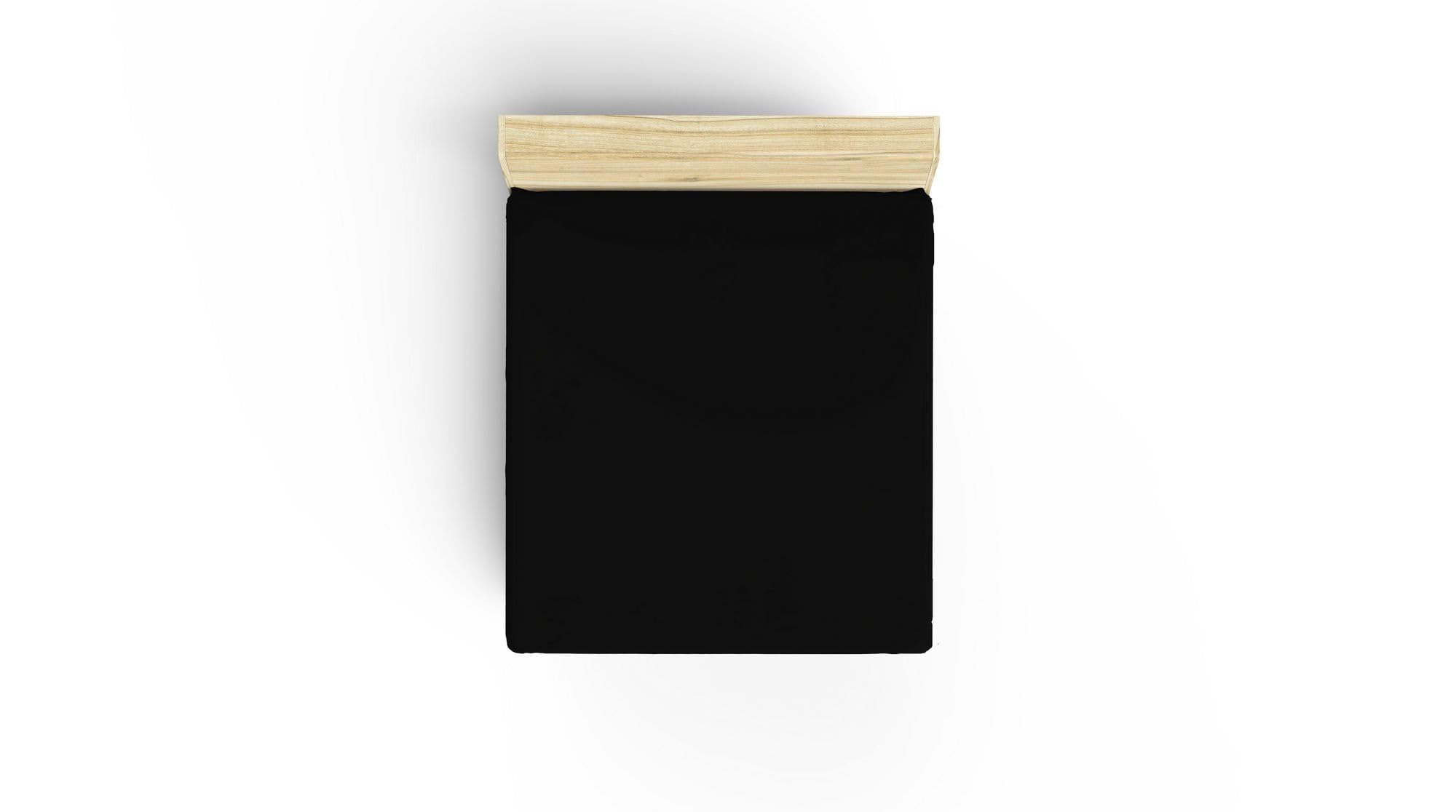 Premium Ranforce Double Fitted Sheet (140 x 190 + 30 cm), 100% Cotton, 155 Thread Count, Black, Soft, Durable, Machine Washable at 30°C, Ideal for Cosy Bedrooms
