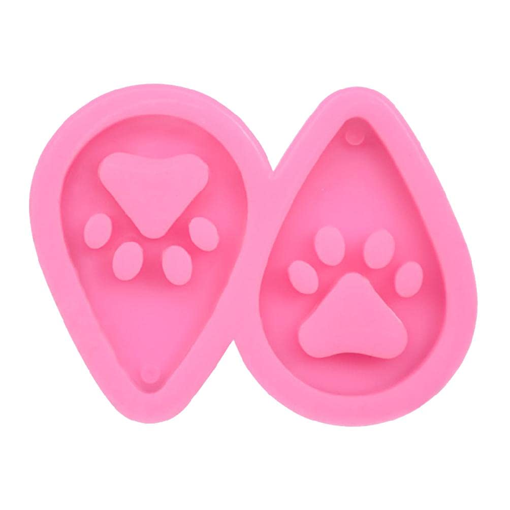 ShapeW DIY Dog Paw Keychain Epoxy Resin Mold Key Chain Earrings Pendants Silicone Mould epoxy resin moulds silicone