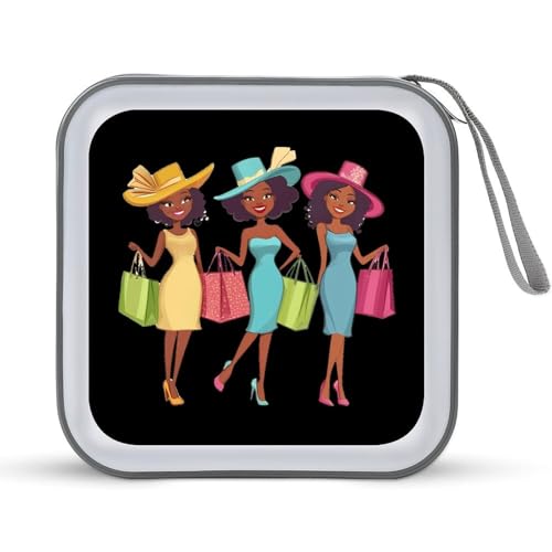 Cute African Am-erican Women CD Case Portable DVD Holder Storage Organizer for Home Travel