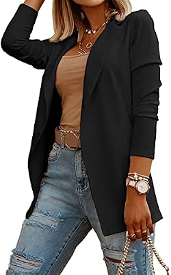 Women's Casual Long Sleeve Knit Blazer – Business Ready Work Outfit