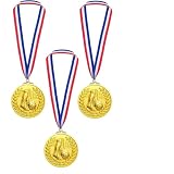 3 Pièces Médaille Football pour,Teenagermédaille Football Métal,Médaille Dorée avec Ruban Nylon Tricolore,Médailles Vainqueurs pour Sport,Club de Foot Médailles Métal Cadeaux de Fête de Football
