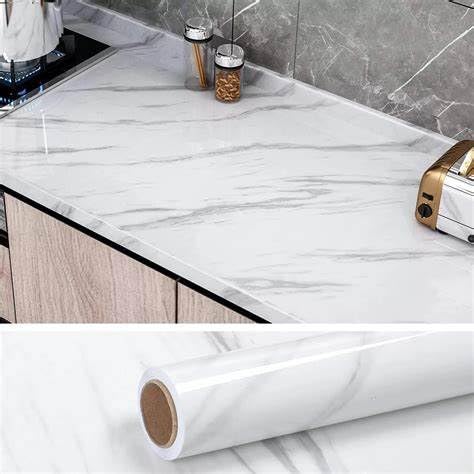 Papel de Parede Adesivo Lavável Marmorizado, 10m x 45cm