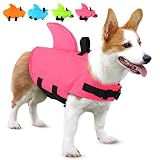 SUNFURA Dog Shark Life Jacket, Ripstop Dog Life Vest Puppy Floats for Swimming Pool with Rescue Hand